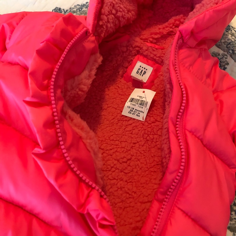 Baby Gap Pink Cold Control Max Coat Kimono 6-12M - Picture 5 of 11